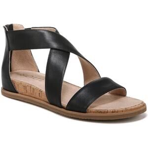 Soul Naturalizer Women's Cindi Strappy Sandals, Black Leather Size 7W